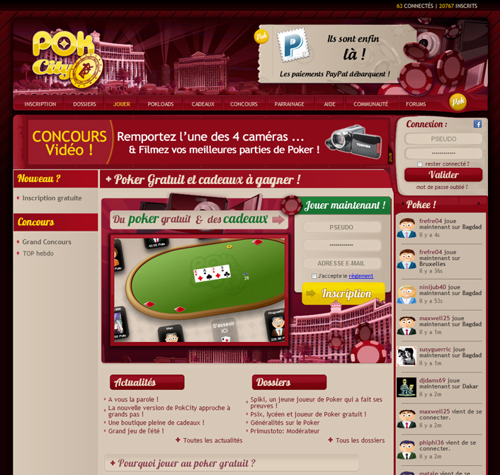 creation Création site de poker en ligne >> Pokcity